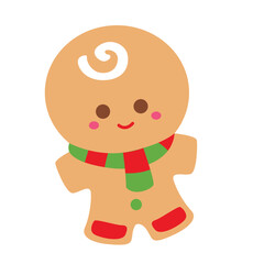 Cute Gingerbread Christmas Cookies Illustration Vector Clipart