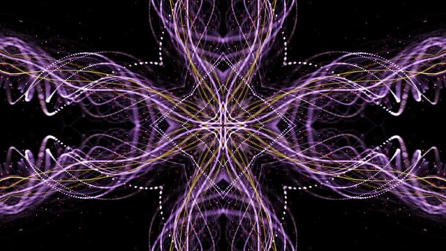 Kaleidoscope Intertwined Abstract Technology Fibers Animation Background, Loop
