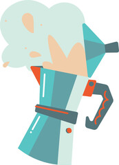 Working geyser coffee maker icon. Vector illustration