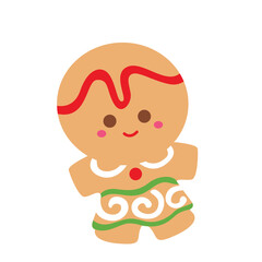 Cute Gingerbread Christmas Cookies Illustration Vector Clipart