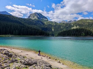 Naklejka premium Scenic view of the Black Lake in Montenegro
