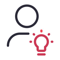 Linear vector profile icon with lamp. Ideas for changing the personalization of your account concept icon design. 