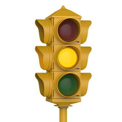 Vintage retro looking Traffic light semaphore isolated on transparent background high quality 3d render 