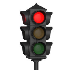 Vintage retro looking Traffic light semaphore isolated on transparent background high quality 3d render 