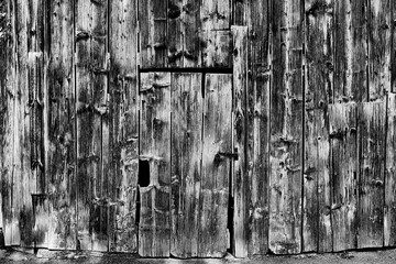 Invisible old wooden door