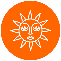 Sun with Face Icon Style