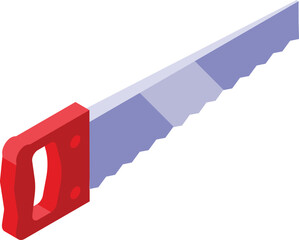 Hand saw icon isometric vector. Home renovation. Wall repair