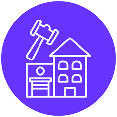 Real Estate Auction Icon Style