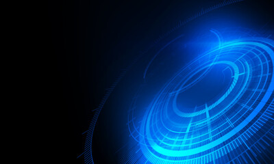 Hologram podium futuristic circle blue hud podium modern technology gaming. round border frame scifi digital screen.