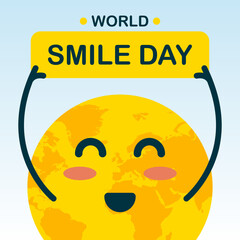 World smile day smiley globe vector design