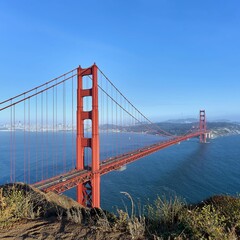 Closeup of the Golden gate bridge in San Francisco, USA