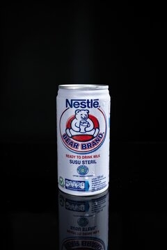 Vertical Shot Of The Nestle Bear Brand Milk