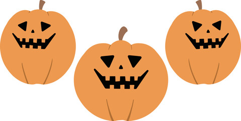 シンプルなハロウィンのパンプキン装飾素材　Simple halloween pumpkin decoration materials