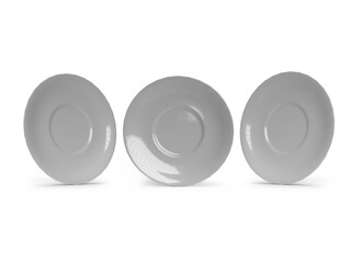 Saucer Plate Dish 3D Illustration Mockup Scene