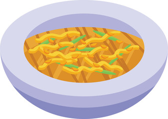 Vegetable soup icon isometric vector. Organic protein. Bean food