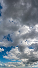 Fantastic soft thunderclouds, sky panorama