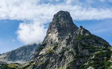 Peak Jastrzebia Turnia (Jastrabia veza) on which the most difficult climbing route in the Tatras is led. - 535495708