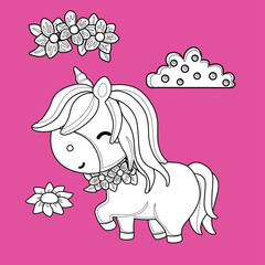 Cute Unicorn Horse Fantasy Animals Digital Stamp