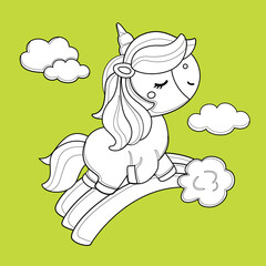 Cute Unicorn Horse Fantasy Animals Digital Stamp