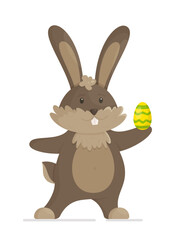 Posing bunny with an Easter egg in his paw.