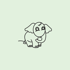 children's educational elephant mouse vector illustration