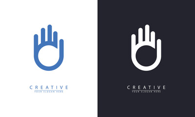 Fototapeta premium abstract vector open hand logo icon