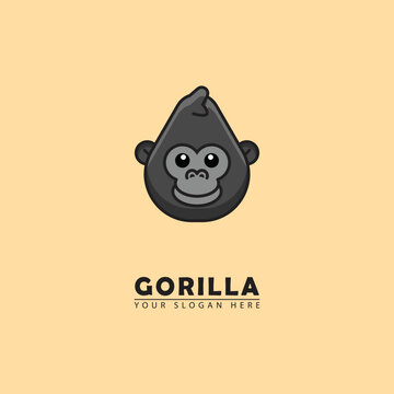 abstract vector gorilla head logo icon.