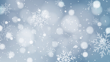 Naklejka na ściany i meble Beautiful Christmas background with bokeh and snowflake design
