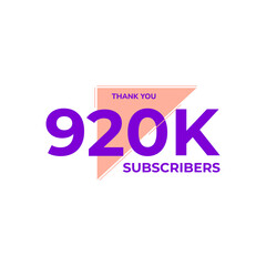 THANK YOU 920K FOLLOWERS CELEBRATION ICON TEMPLATE DESIGN  VECTOR GOOD FOR SOCIAL MEDIA, CARD , POSTER