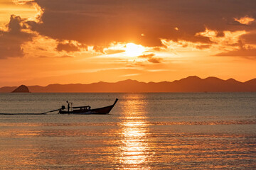 Long tail boats on the Andaman Sea
