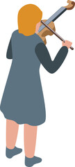 Violin play icon isometric vector. Music school. Boy party