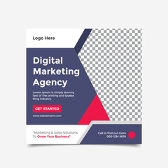 Digital Marketing Social Media Post Template,Marketing Agency Social Media Post, Digital Marketing Web Banner, Corporate Square Flyer Template,Editable web Banner Post Template