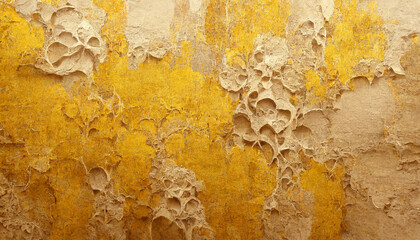 Stucco wall texture plaster yellow pattern. Textured illustration.