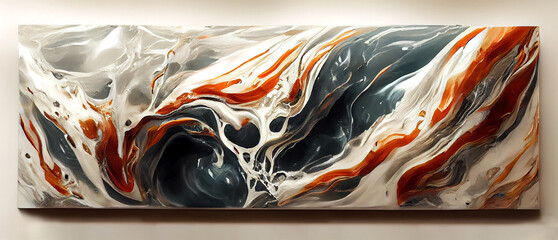 A spectacular texture red and white abstract design like a solid wave of liquid.