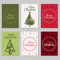 Merry Christmas and Happy New Year greeting cards.