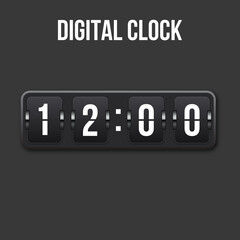 Digital Number Clock Ui