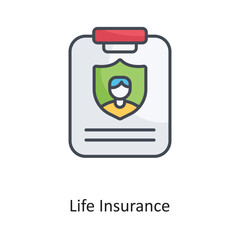 Life Insurance Filled  Outline Vector Icon Design illustration on White background. EPS 10 File