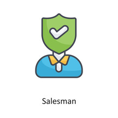 Salesman Filled  Outline Vector Icon Design illustration on White background. EPS 10 File