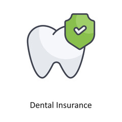Dental Insurance Filled  Outline Vector Icon Design illustration on White background. EPS 10 File