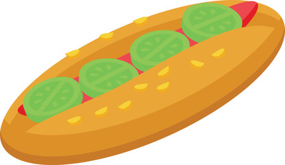 Vegan hot dog icon isometric vector. Food seller. Fast market