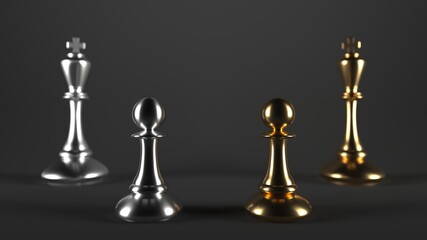 Chess pawn piece outstanding. Leadership concept