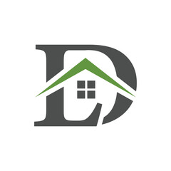 Logo design letter DL or LD include home in design. Real estate logo design
