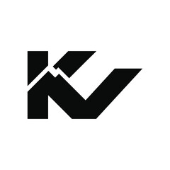 Logo design letter KV include mountain icon in design