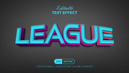 Fototapeta premium 3D text effect league style. Editable text effect.
