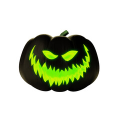 3D Black Halloween Pumpkin 