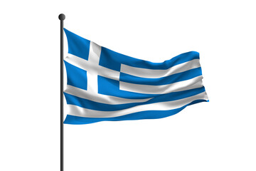 Waving flag of Greece. 3D rendering illustration.