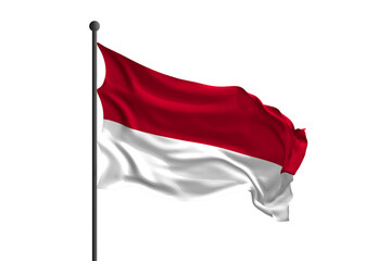 Waving flag of Indonesia. 3D rendering illustration.