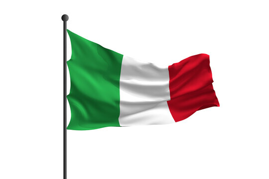Waving flag of Italy. 3D rendering illustration.