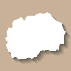North Macedonia vector country map silhouette