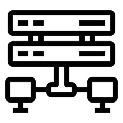 Icon Database Management With Style Outline